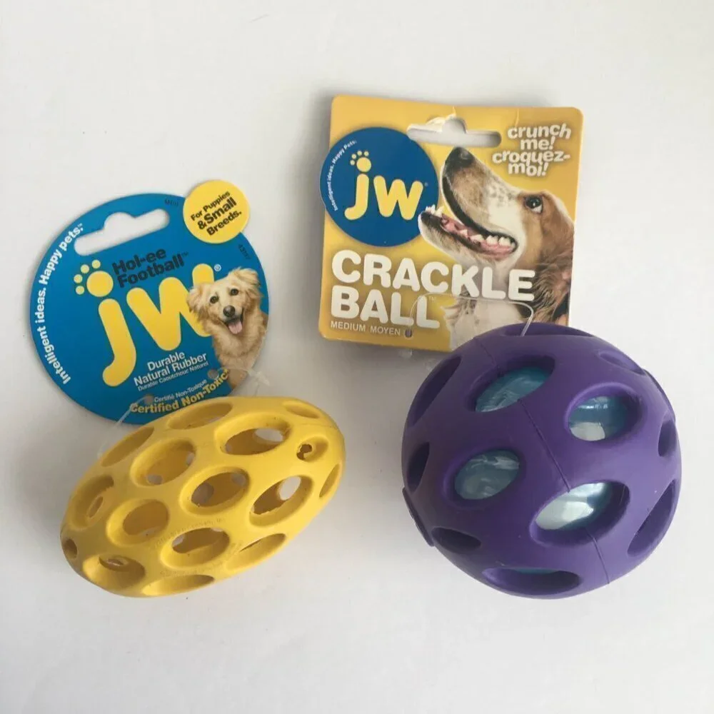Dog Supplies - NEW JW Crackle Ball (Medium) & Hol-ee Football (Mini)